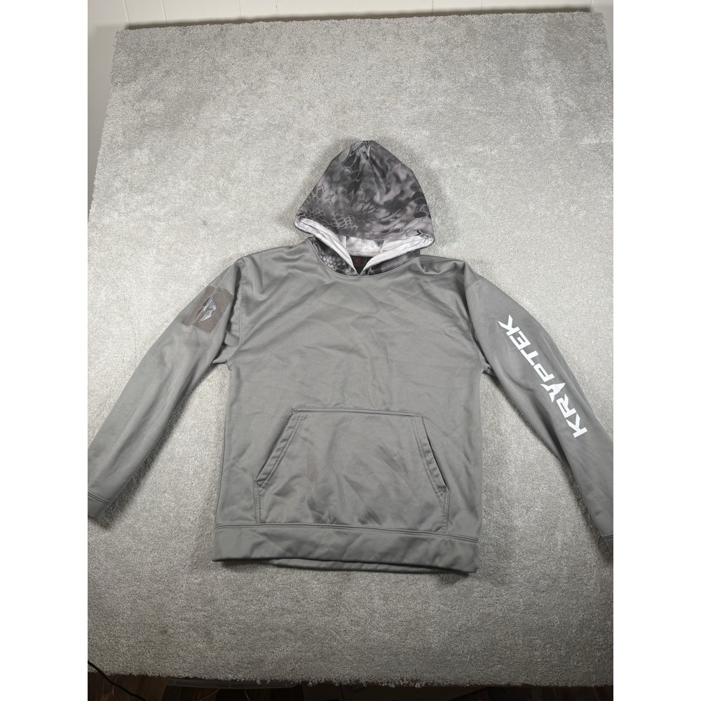 Kryptek Hoodie Mens‎ Medium Gray Camo Spartan Logo Tactical Hunting